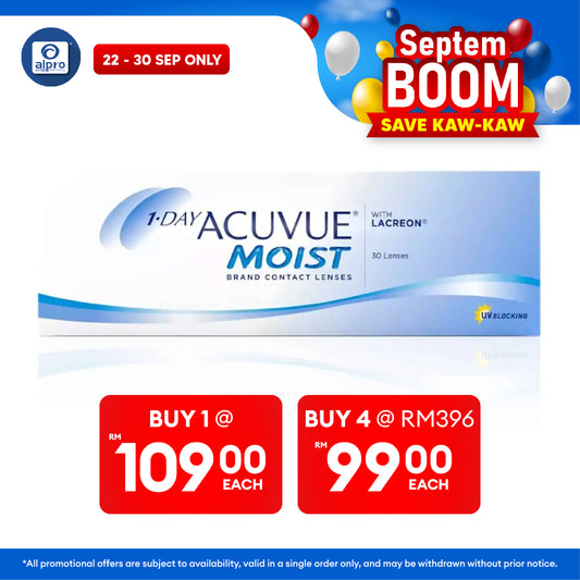 1-Day Acuvue Moist Daily Disposable Contact Lens 8.5mm | Long Lasting Cushion of Moisture