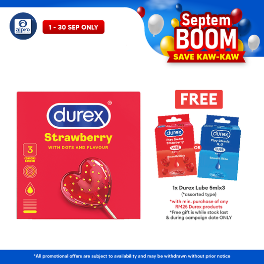 Durex Strawberry 3s | Dotted Condoms Bonlife