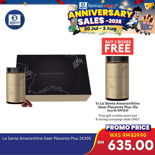 La Sante Amaranthine Deer Placenta Plus 2x30s | Reduce Signs of Aging La Sante