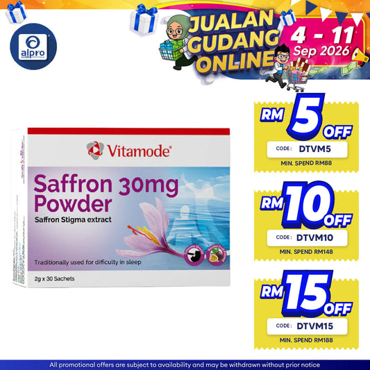 Vitamode Saffron 30mg Powder 2gx30s | For Better Sleep And Calmer Mind Vitamode