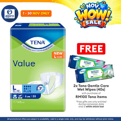 Tena Value Plus L Size 8s | Adult Diapers