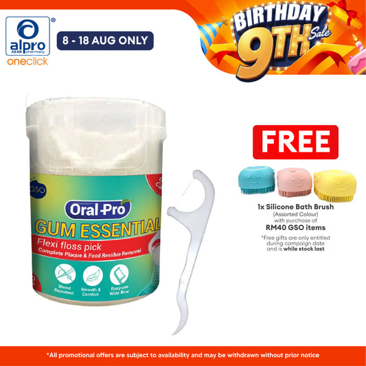 GSO Oral Pro Gum Essential Flexi Floss Picks 100s | Tooth Gum Floss GSO