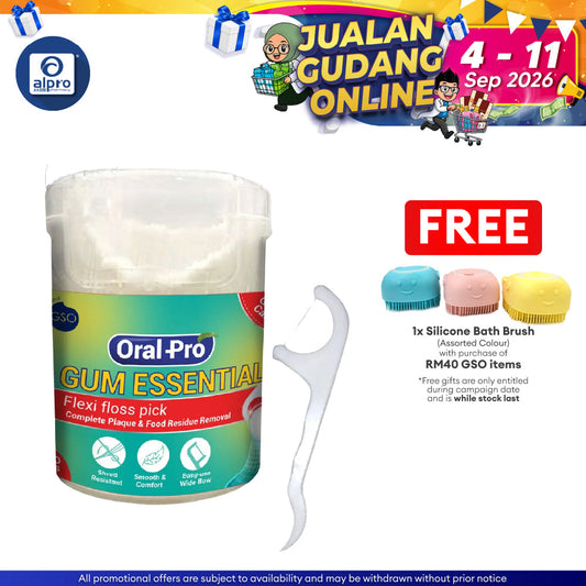 GSO Oral Pro Gum Essential Flexi Floss Picks 100s | Tooth Gum Floss GSO