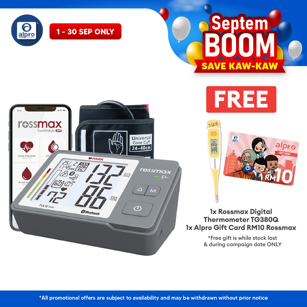 Rossmax Z5 Blood Pressure Monitor (PARR) | With Bluetooth And Type C USB Rossmax