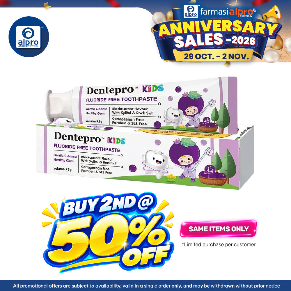 Dentepro Kids Fluoride Free Toothpaste 75g | Blackcurrant Flavor
