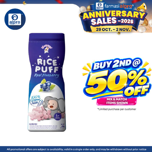 Mommy J Pure Rice Puff Real Blueberry 45g