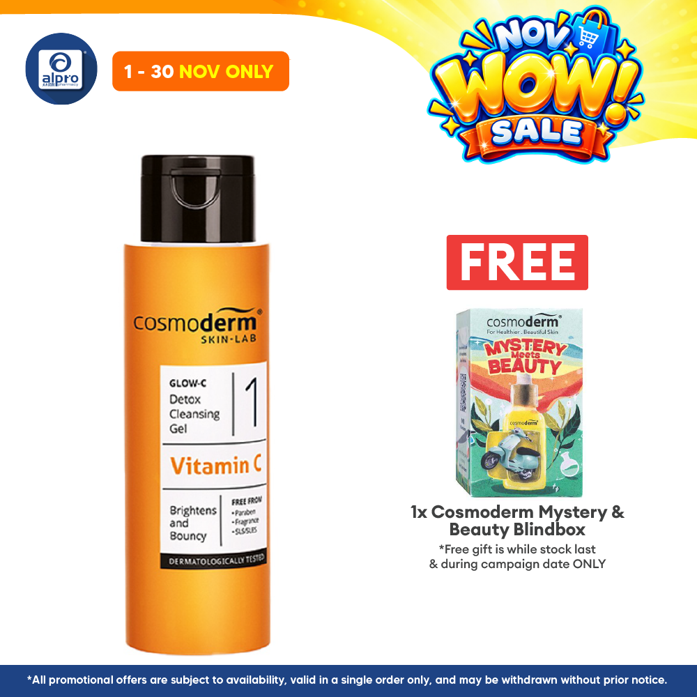 Cosmoderm Glow-C Detox Cleansing Gel 120ml | Contains Vitamin C