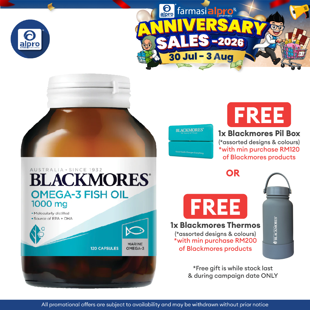 Blackmores Fish Oil 1000mg 120s | Maintain Heart, Skin, Eye and Brain Health Blackmores