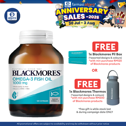 Blackmores Fish Oil 1000mg 120s | Maintain Heart, Skin, Eye and Brain Health Blackmores