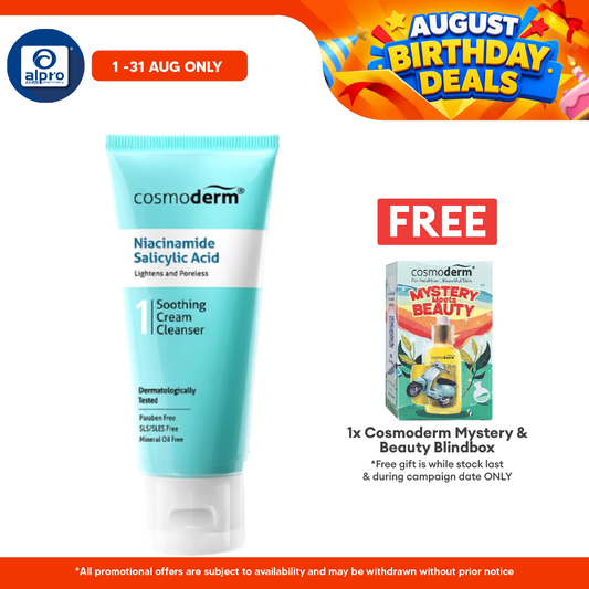 Cosmoderm Niacinamide Soothing Cream Cleanser 125ml | Suitable For Oily Skin Cosmoderm