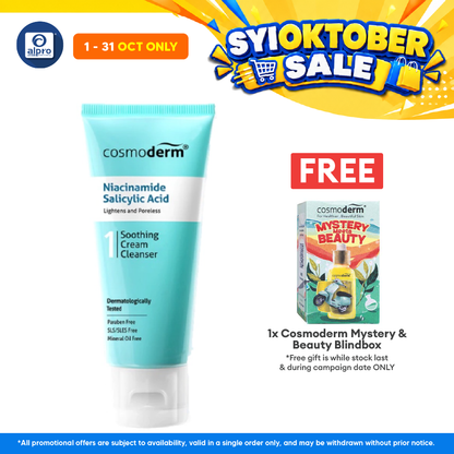 Cosmoderm Niacinamide Soothing Cream Cleanser 125ml | Suitable For Oily Skin