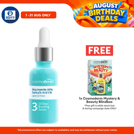 Cosmoderm Niacinamide 28 Day Boosting Serum 30ml | Suitable For Oily Skin Cosmoderm