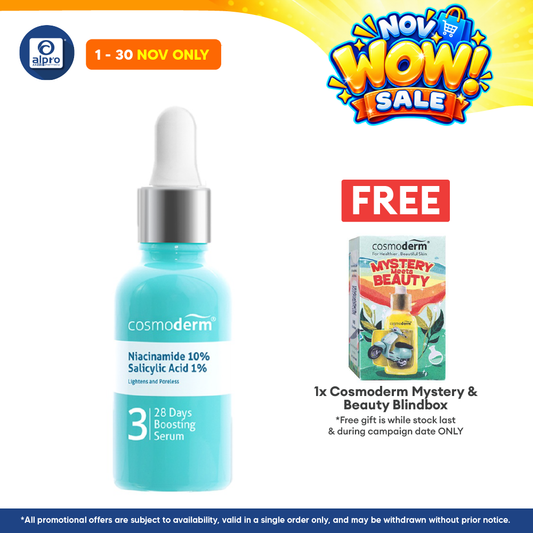 Cosmoderm Niacinamide 28 Day Boosting Serum 30ml | Suitable For Oily Skin