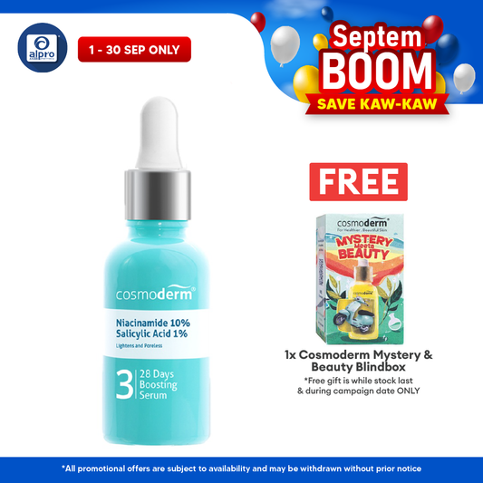 Cosmoderm Niacinamide 28 Day Boosting Serum 30ml | Suitable For Oily Skin Cosmoderm