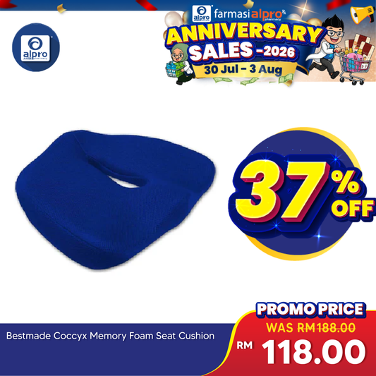 Bestmade Coccyx Memory Foam Seat Cushion | Multi-Regional Pressure Release Bestmade