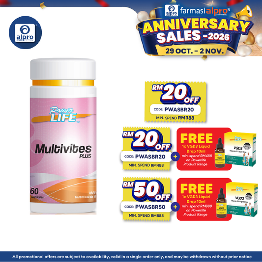 Powerlife Multivites Plus 60s | Multivitamins and Minerals