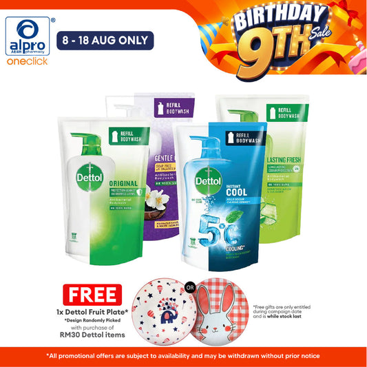 Dettol Shower Gel Refill Pouch 850g (Original / Gentle Care / Lasting Fresh / Instant Cooling) | Antibacterial Body Wash Dettol