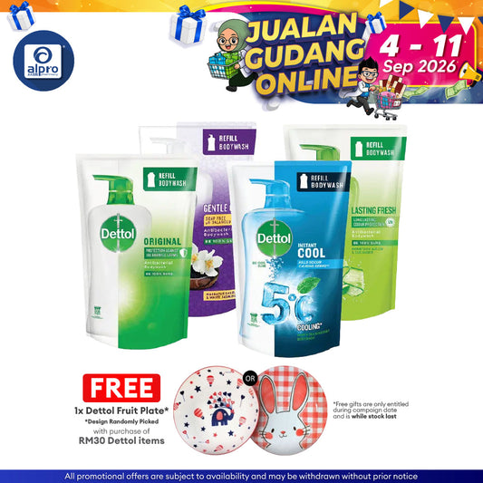 Dettol Shower Gel Refill Pouch 850g (Original / Gentle Care / Lasting Fresh / Instant Cooling) | Antibacterial Body Wash Dettol