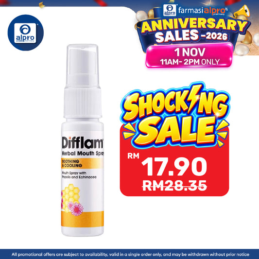 Difflis Herbal Throat & Mouth Spray 15ml | With Propolis & Echinacea