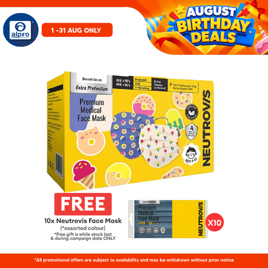 Neutrovis Kids (Ice Cream & Donut) Premium Medical 4Ply Face Mask 50s Alpro Pharmacy