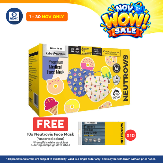 Neutrovis Kids (Ice Cream & Donut) Premium Medical 4Ply Face Mask 50s