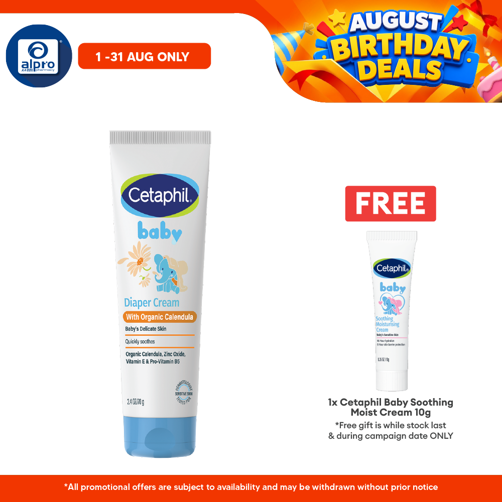 Cetaphil Baby Diaper Cream with Organic Calendula 70g | Soothing Baby Bottom Cetaphil Baby