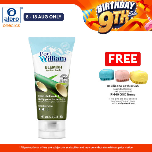 GSO Port William Blemish Bamboo Scrub 180g (Blemish Bamboo / Brightening Apricot) | Clear Blackhead & Unclog Pore GSO