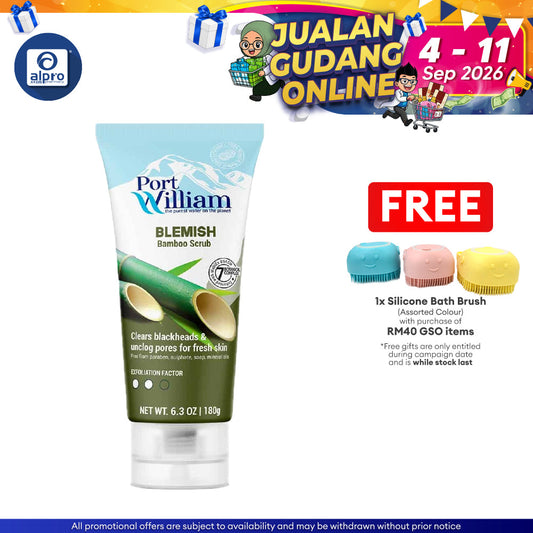 GSO Port William Blemish Bamboo Scrub 180g (Blemish Bamboo / Brightening Apricot) | Clear Blackhead & Unclog Pore GSO