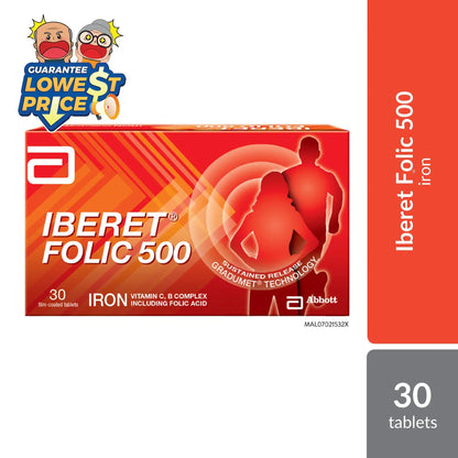 Abbott Iberet Folic-500 30s | Gentle Iron Support For Daily Abbott OTC