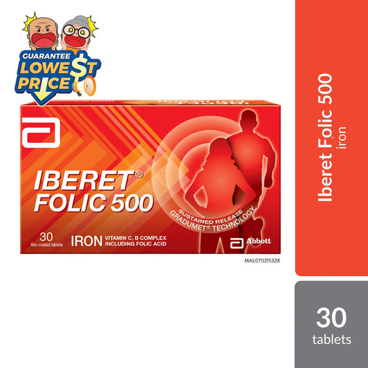 Abbott Iberet Folic-500 30s | Gentle Iron Support For Daily Abbott OTC
