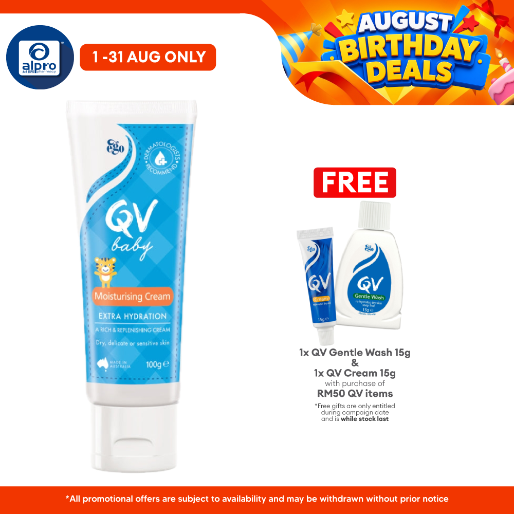 Ego QV Baby Moiturizing Cream 100g | For Dry, Delicate or Sensitive Skin QV