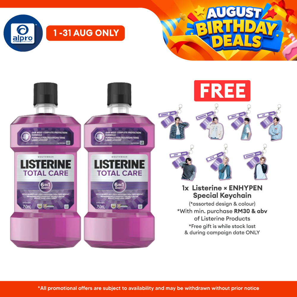 Listerine Total Care 6 in 1 750ml 2s | Strengthens Teeth with  Fluoride Listerine