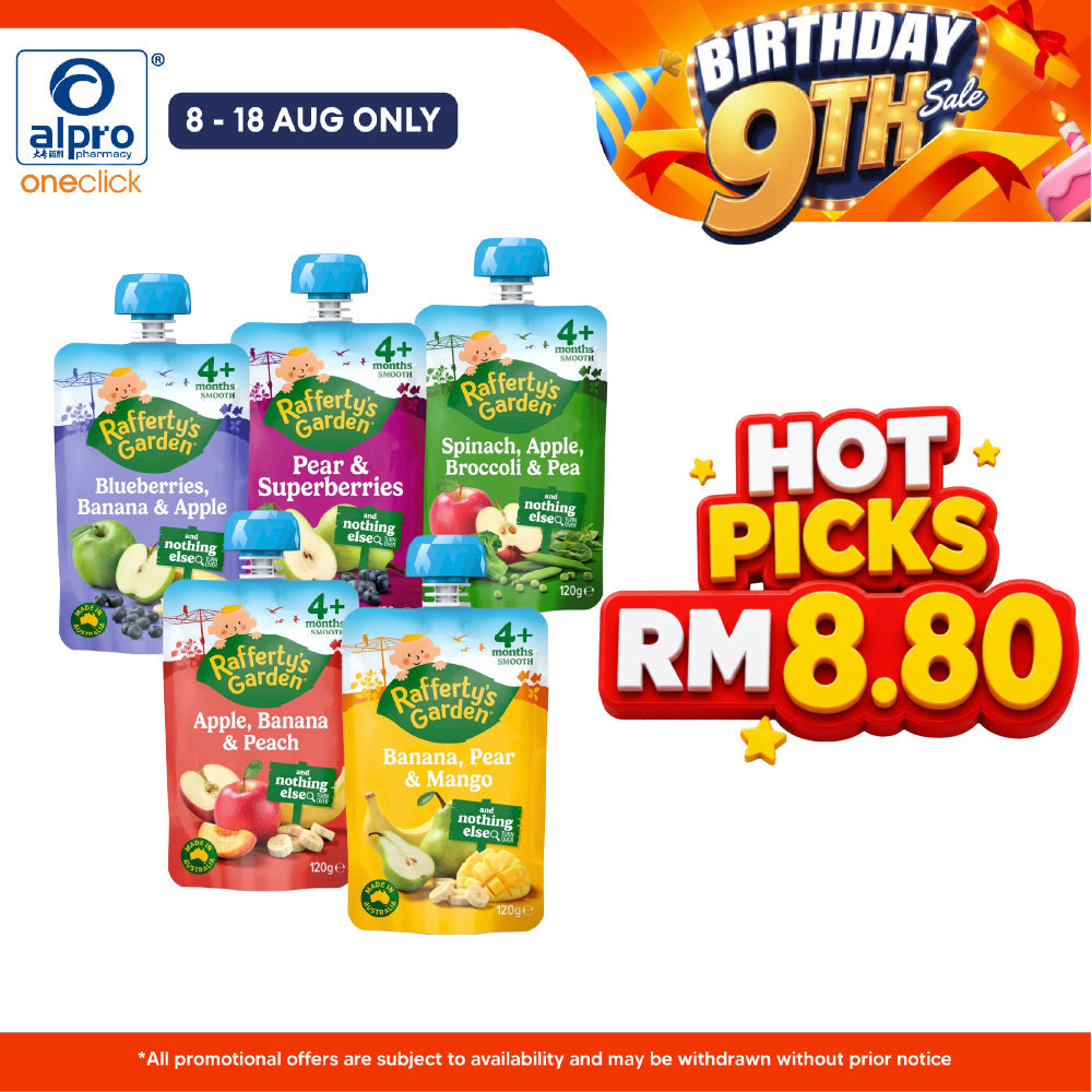 Rafferty's Garden Baby Food Fruit & Veggie Puree 120g (Variety Flavours) Rafferty's Garden
