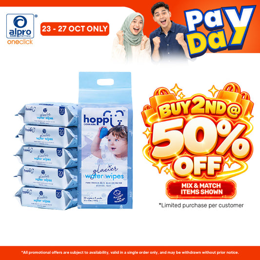 Hoppi Glacier Water Wipes 20's X 5s