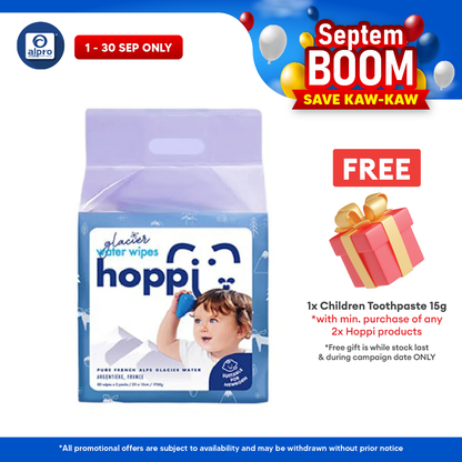 Hoppi Glacier Water Wipes 80 X 2s Hoppi