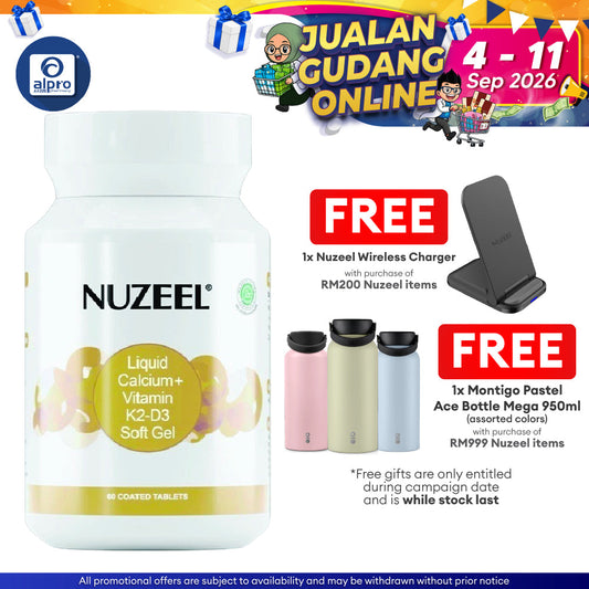 Nuzeel Liquid Calcium With D3 & K2 60s | Support Healthy Bones & Teeth Nuzeel