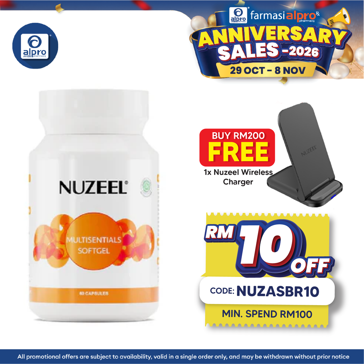 Nuzeel Multisentials Softgel 60s | Reduce Tired & Fatigue
