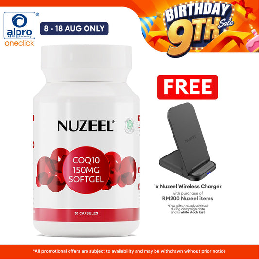 Nuzeel Coq10 150mg Softgel 30s | Reduce Oxidative Stress & Inflammation Nuzeel