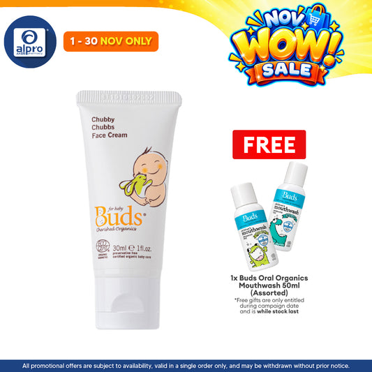 Buds Cherished Organics Chubby Chubbs Face Cream 30ml | Soothes and Hydrates