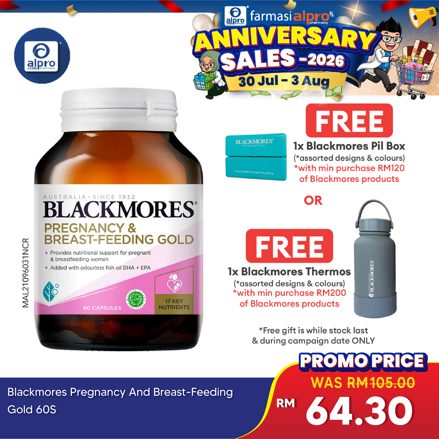 Blackmores Pregnancy And Breast-Feeding Gold 60s Blackmores