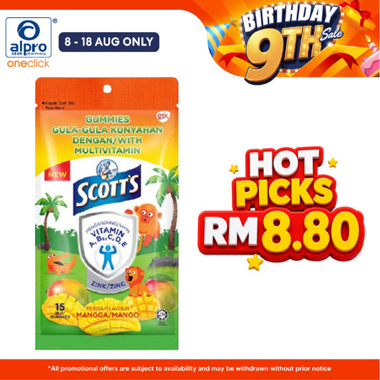 Scotts Multivit Gummies Mango 15s Scotts