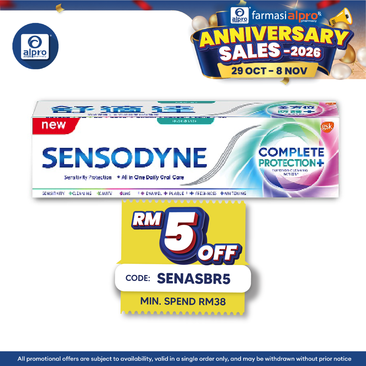 Sensodyne Complete Protection Fresh Breath 100g | Maintains Healthy Gums