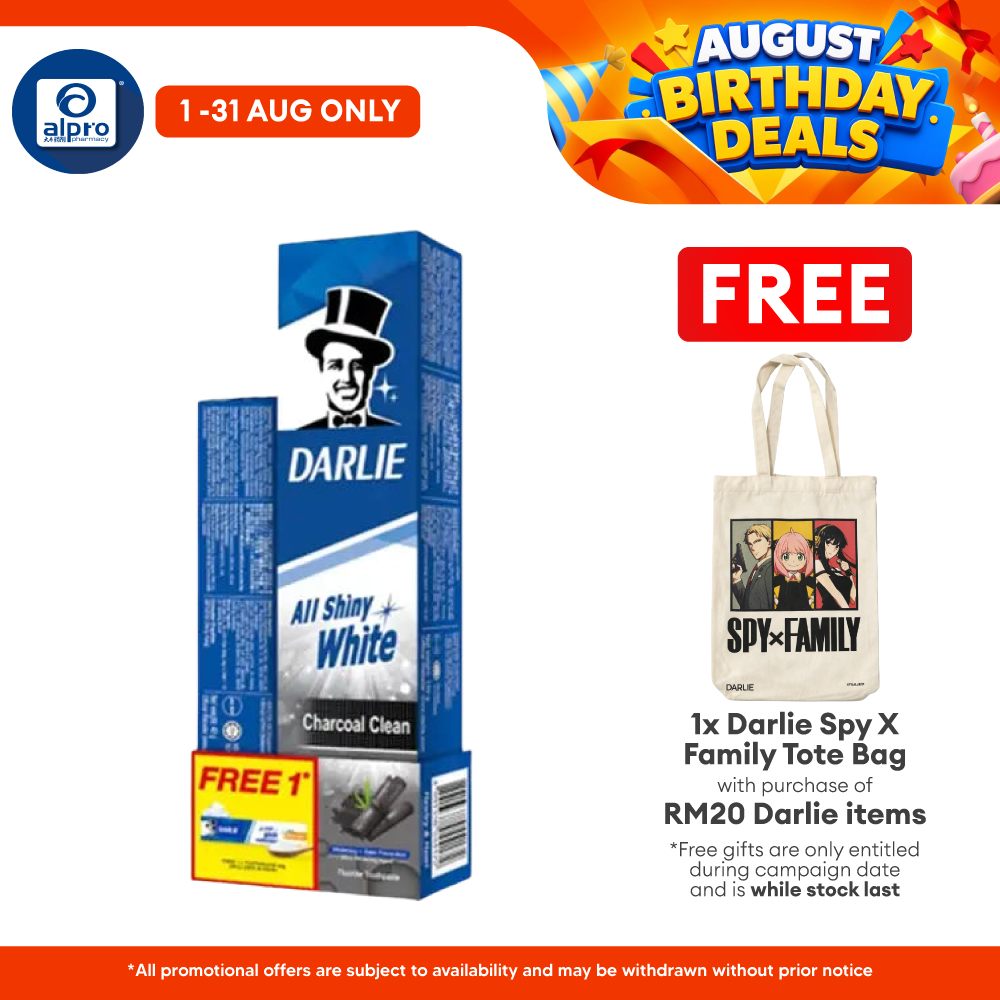 Darlie All Shiny White Charcoal Clean 140g Free Baking Soda 40g Darlie