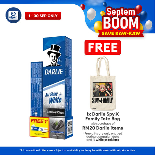 Darlie All Shiny White Charcoal Clean 140g Free Baking Soda 40g Darlie