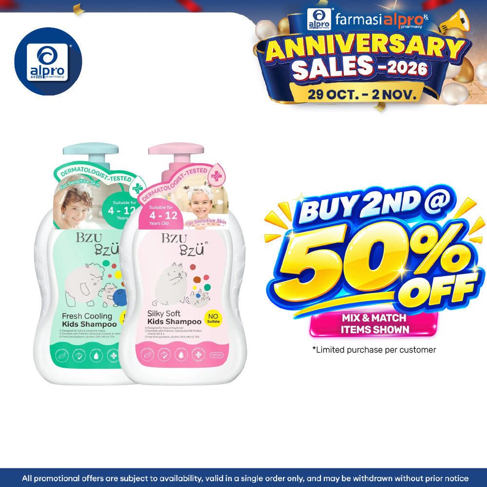 Bzu Bzu Kids Shampoo (Fresh & Cooling/ Silky & Soft) 600 mL | Formulated with Prebiotics & Healthy Scalp