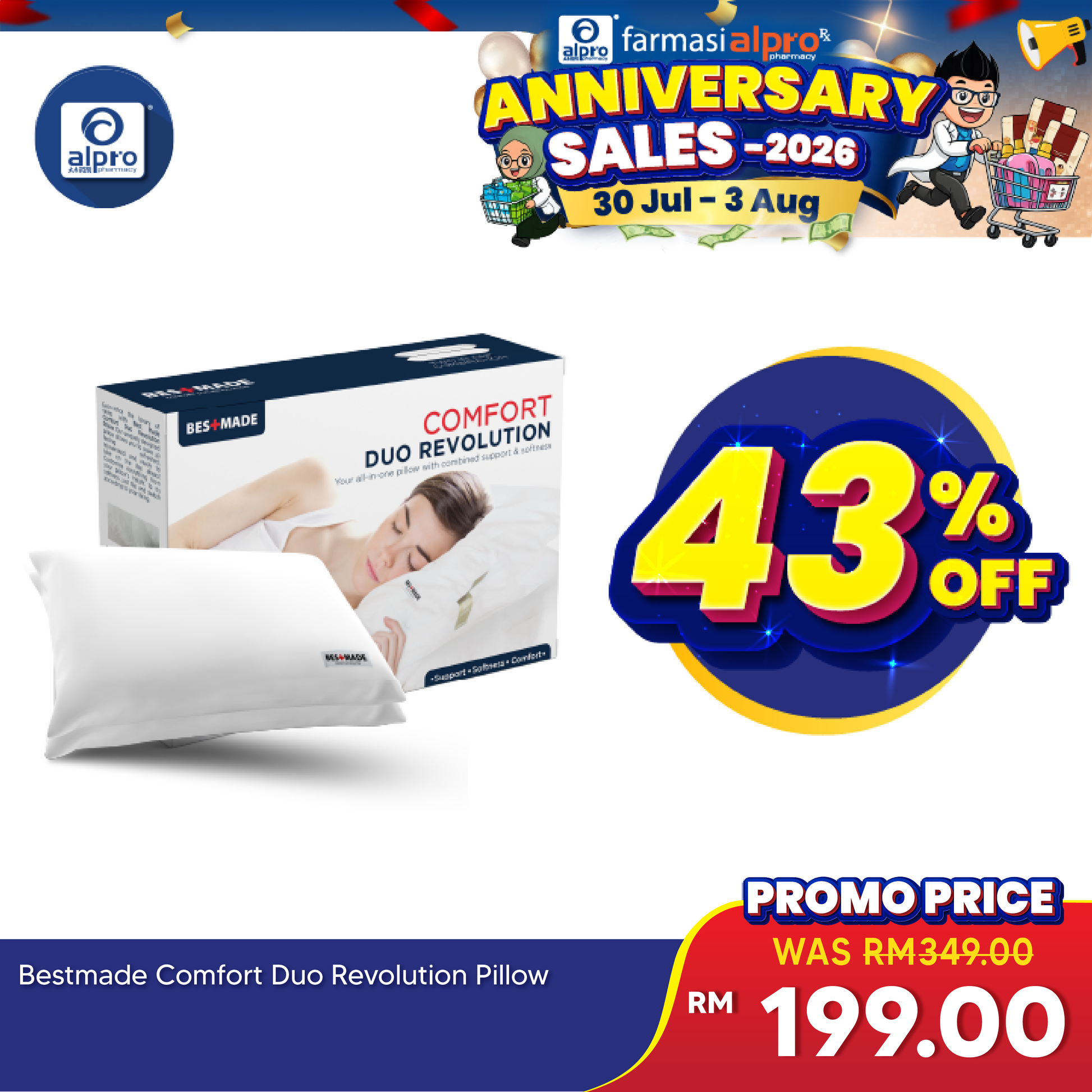 Bestmade Comfort Duo Revolution Pillow | Helps Neck Discomfort Bestmade
