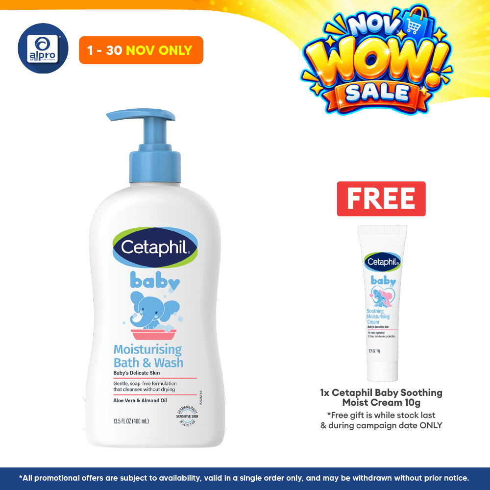 Cetaphil Baby  Moisturizing Bath & Wash 400ml | Gentle and Moisturizing