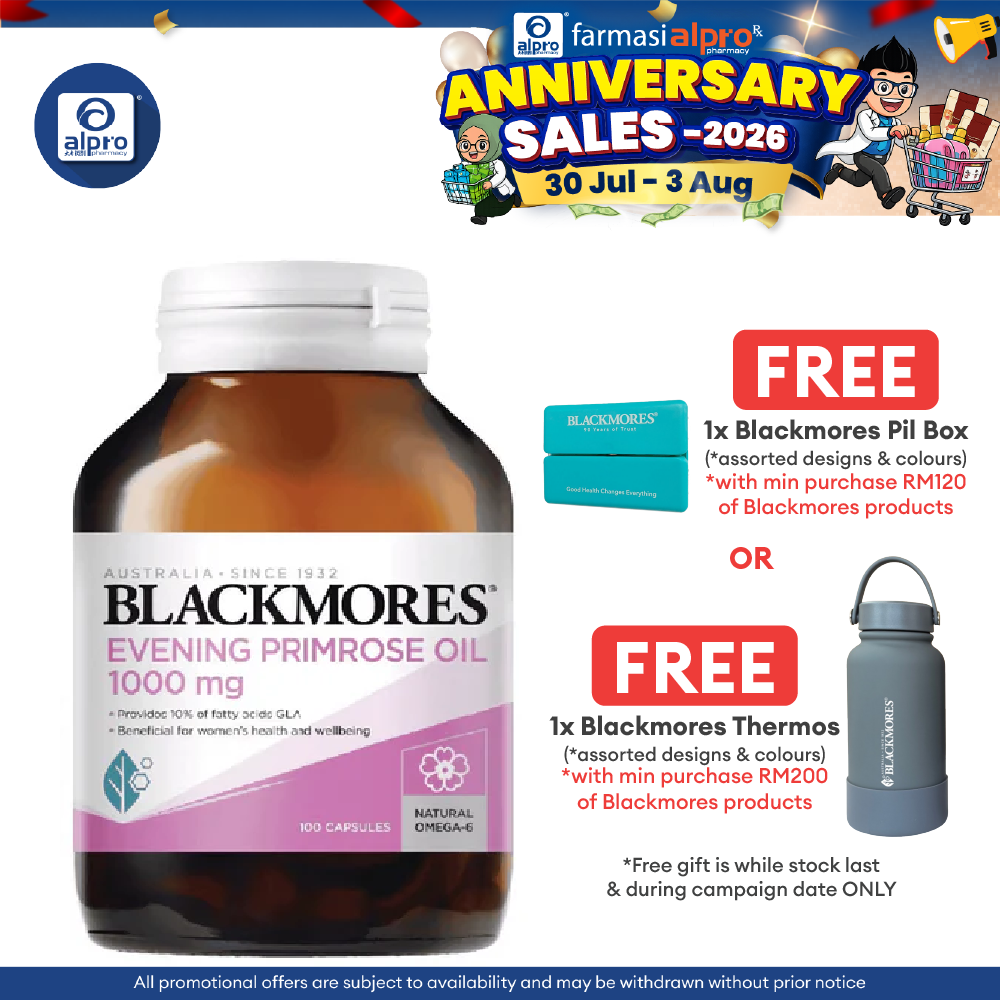 Blackmores Evening Primrose 1000mg 100s | Support for Women’s Health Blackmores