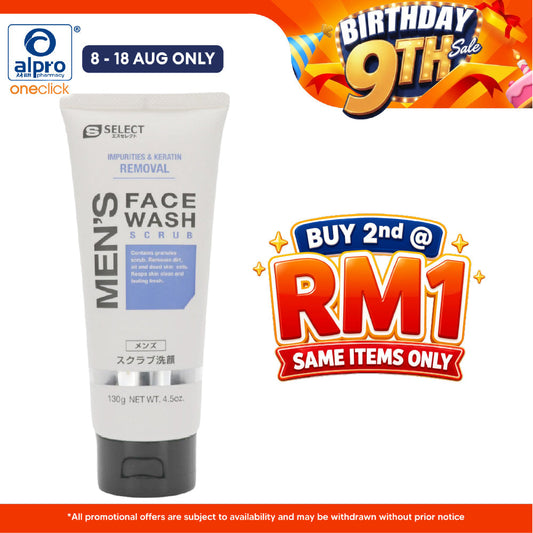 Sugi S Select Men’s Face Wash Scrub 130g | Skin Cleansing & Remove Sebum Sugi
