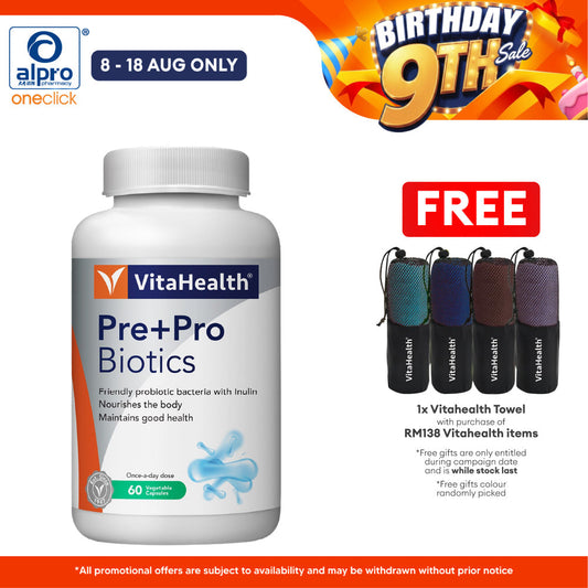 Vitahealth Pre+Pro Biotics Capsule 60s | Restore Internal Microflora Vitahealth